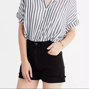 madewell High-Rise Denim Shorts in Washed black 26